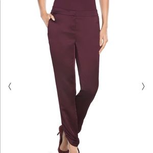 WHBM Burgundy Satin Pants